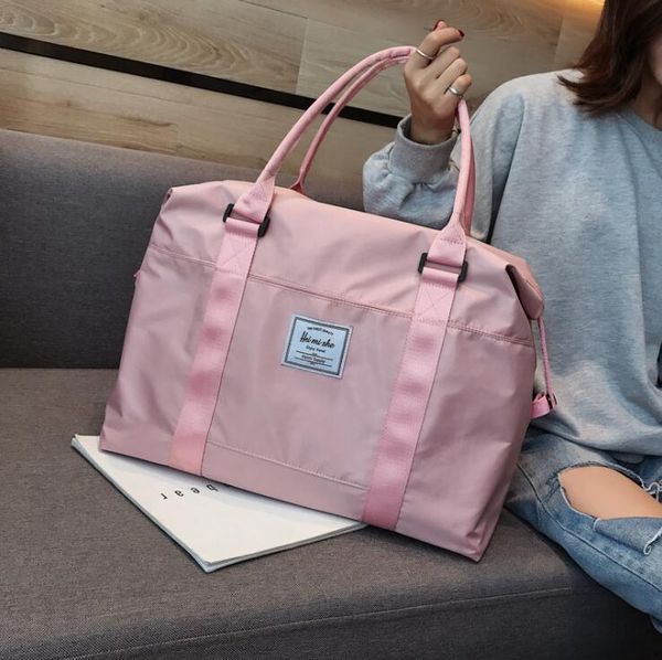 

travel men outdoor sports handbag large capacity 2019 women wear-resistant duffel cloth+canvas sports oxford bag bags 20-35l and rfdh, Red;black