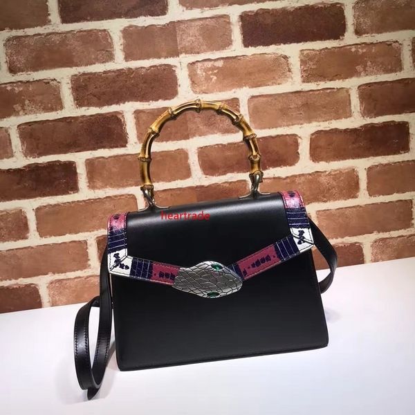 

2020 brand design letter buckle bamboo handle handbag woman shoulder bag genuine leather 453751 fashion briefcase