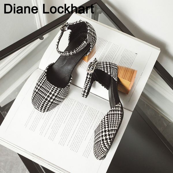 

sandals female summer 5cm square heel simple word buckle baotou rome shoes pointed ol high heel shoes summer ladies sandals, Black
