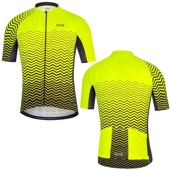 

racing jackets 2021 summer men yellow gore bike shirt team bicycle short sleeve jersey pro outdoor sport cycling road clothing, Black;red