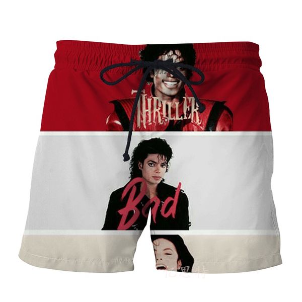 

michael jackson 3d digital printed shorts3, White;black