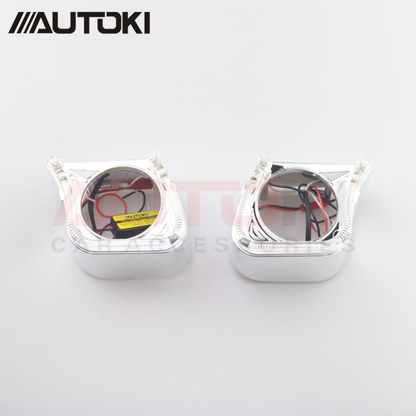 

autoki 2017 2.5inch new u shape bi-xenon projector lens led projector shroud light guide for car auto accessories