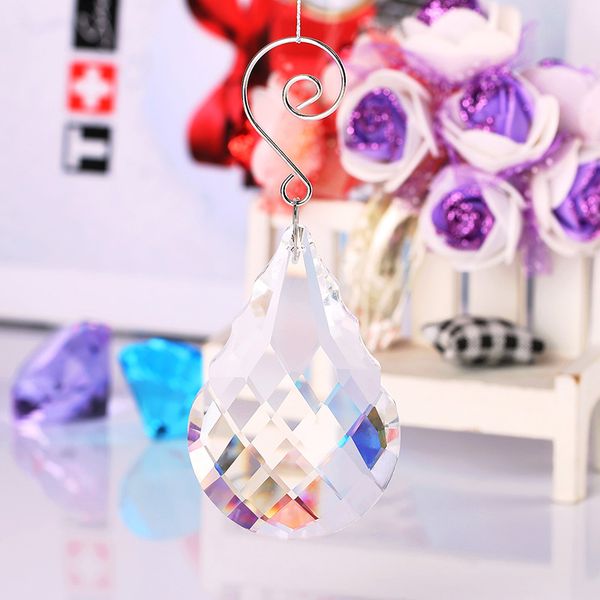 

76mm clear glass chandelier crystal parts with hook hanging pendant lighting sun catcher rainbow maker prisms window decoration