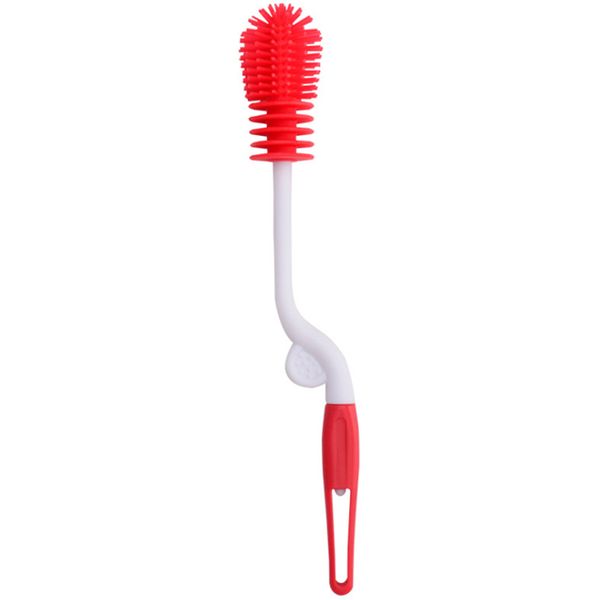 

multi-functional long handle scrubbing household food-grade silicone washing cleaning tool portable baby feeding-bottle brush