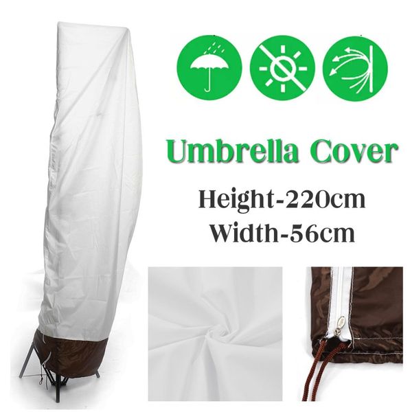 

220x56cm waterproof outdoor parasol banana sun uv protection umbrella cover beach cantilever garden patio shield rain covers