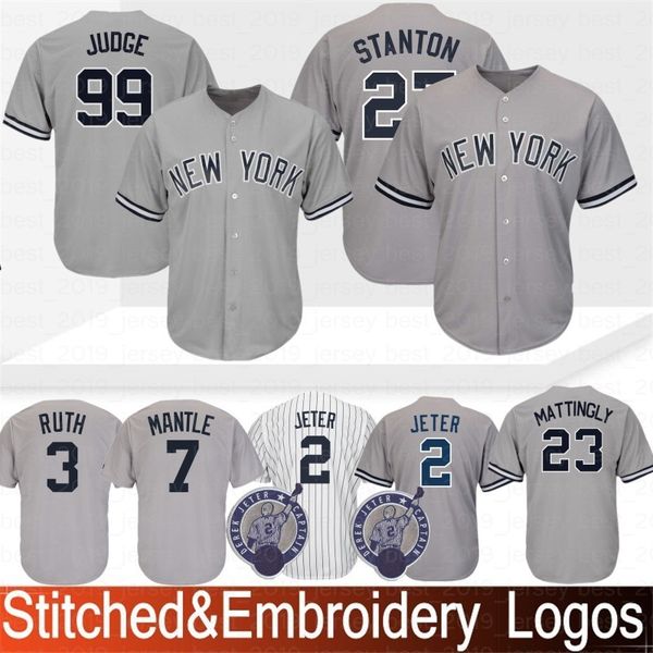 

Embroidery 99 Aaron Judge New York # Yankees Jersey 3 Babe Ruth 23 Don Mattingly 7 Mickey Mantle 42 Mariano Rivera Baseball Jerseys Stitched