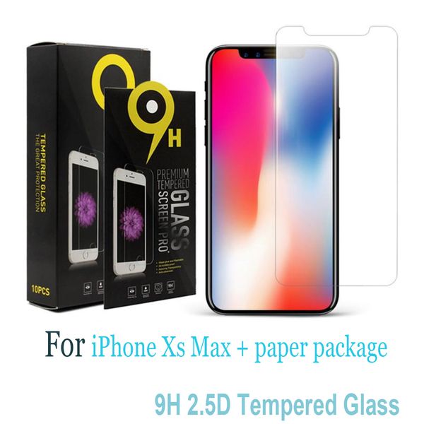 

Для Iphone Xs Max X XR 8 7plus 6s Закаленное стекло Ясный протектор экрана 2.5D 0.3 мм 9 H бумажный
