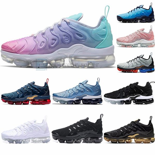 

2020 size 13 tn plus black sneakers royal blue white zebra university midnight navy tn running shoes mens trainers womens sneakers 36-47