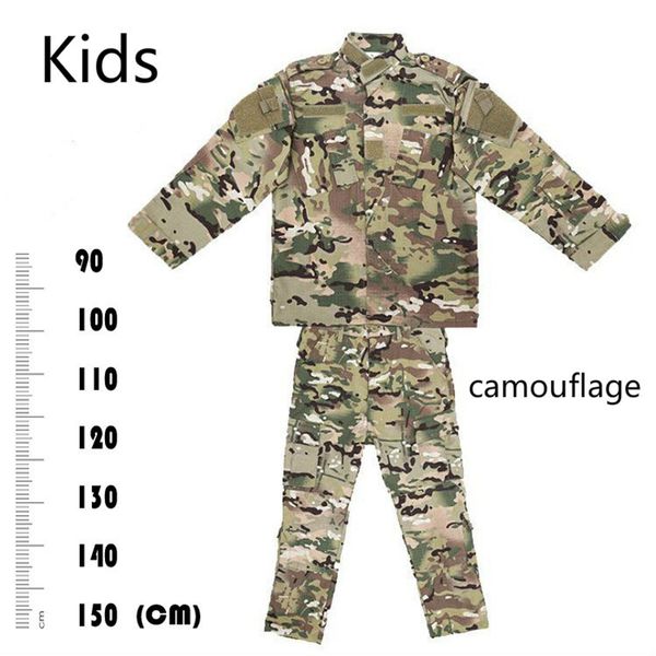 

kids hunting clothes cp camouflage suit outfit acu tactical special forces combat uniforms clothes boy girl army, Camo