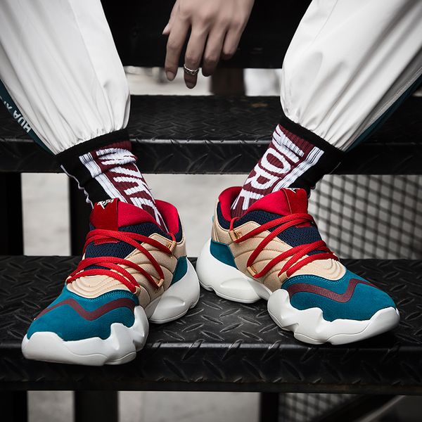 

fashion shoes men training sneakers men's flat platform sneakers male sport shoes breathable cushioning footwear homme chaussure, Black