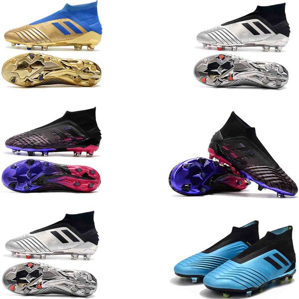 

fast dropshipping original predator 19+ fg football shoes for blue golden white sports designer turf indoor soccer boots cleats 2019