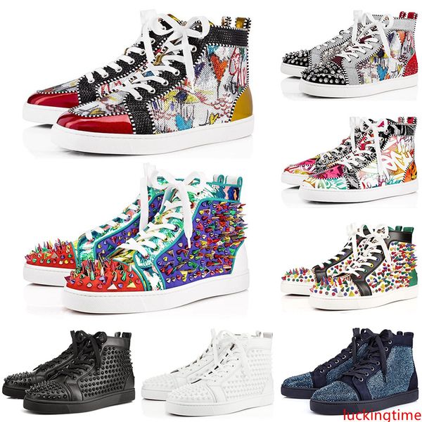 

fashion s luxury designer studded spikes flats casual shoes men women party lovers genuine leather sports sneakers des chaussures