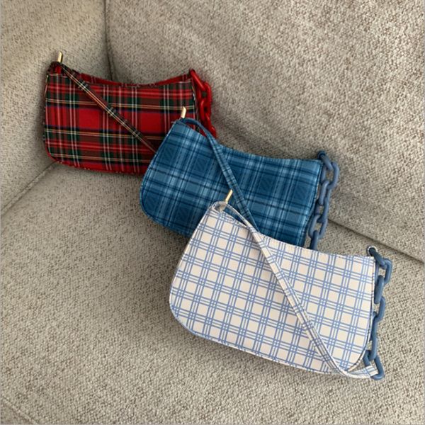 

модное лето 2020 маленькая женская все-матч одного плеча плед подмышки сумка сумки