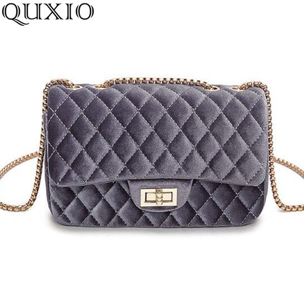 

simple fashion diagonal cross bag chain rhombic small square bag velvet shoulder 2019 new personality velvet handbag cz304
