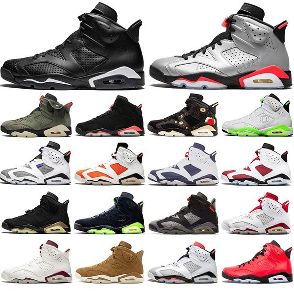 

2020 travis olive 6 mens basketball shoes 6s reflect silver jumpman cactus jack black cat oreo chaussures designer sneakers trainers 40-47