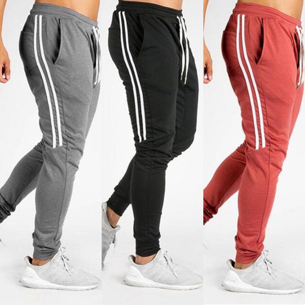 

2019 women men joggers brand male trousers casual pants sweatpants jogger grey casual elastic cotton gyms fitness workout pants, Black