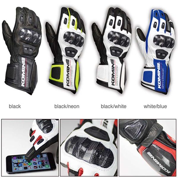 

gk 198 carbon protect touchscreen glove motorsports track touring carbon slider motorcycle men's gloves, Black