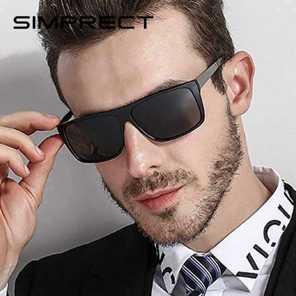 

simprect поляризованные очки мужчины 2020 ретро площади солнцезащитные очки vintage driver's солнцезащитные очки для мужчин uv400 anti-glare