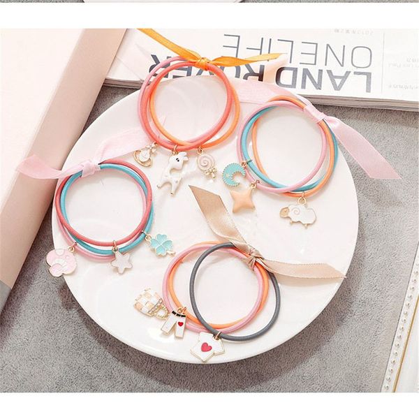 

fashion women bow elastic rubber bands candy color ponytail holder scrunchy rope hair jewelry headwear for girls