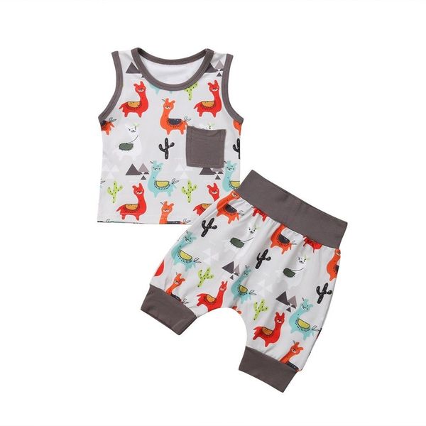 

QH Causal Kids Baby Boy Sheep Clothes T-Shirt+Trousers Sports Pants Outfit 0-3Y