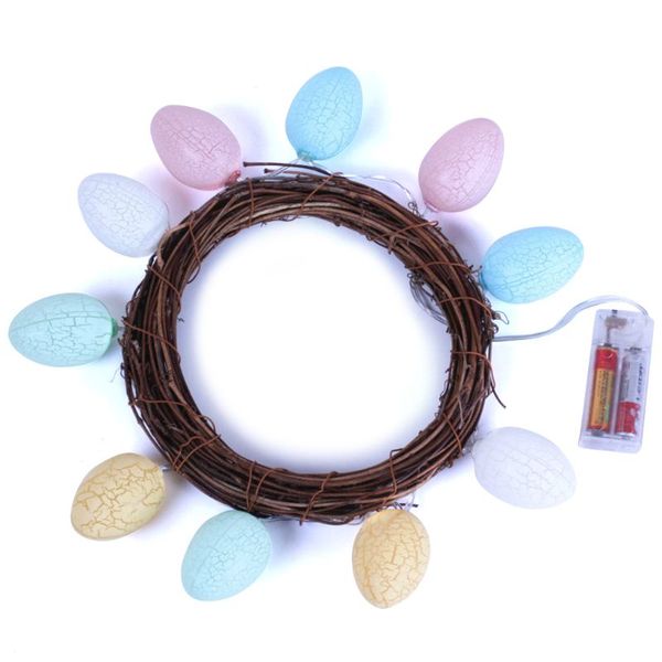 

easter egg led string lights battery operated rattan wreath garland lamp bedroom