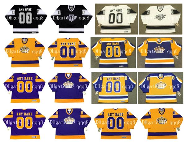 

custom vintage los angeles kings jerseys personalization ice hockey jerseys black white stitched any name number size s-xxxxl, Black;red