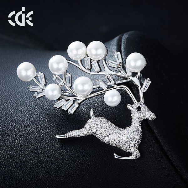 

wedding party beaded pearl gift woman lady diamond jewelry brooches for bride acting initiation graduation cde-1310, Gray