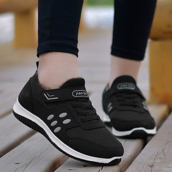 

men sneakers 2019 soft bottom loafers men casual shoes winter warm plush sneakers no-slip vulcanize shoes tenis masculino, Black
