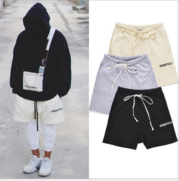 

mens high street elastic waist shorts pants women hip hop essentials print pants lovers cutton solid color casual pants