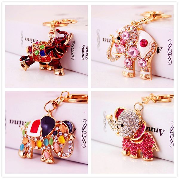 

boho multicolor elephant handbag key chains for women girls fashion shiny statement high-heeled shoes keychain bag accessories, Silver