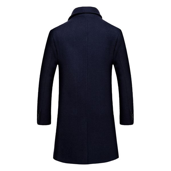 

new fashion 2020 men pea coat long slim thick wool jackets men overcoat abrigo lana hombre outwear plus size m-4xl lx793, Black