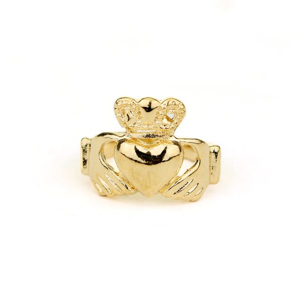 Anello Claddagh irlandese placcato in oro, anello alla moda con corona d'amore, anello a forma di cuore, tradizionale irlandese, simbolo dell'amore, gioielli di fidanzamento