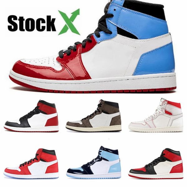 

jumpman 1 high travis scotts low fearless obsidian men women basketball shoes spiderman unc 1s banned bred toe men sport designer sneak#649