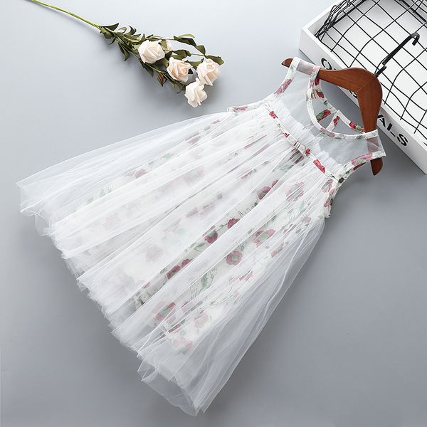 

0-6 years girl dress 2019 summer new fashion casual flower kid children formal party birthday princess girl dress, Red;yellow