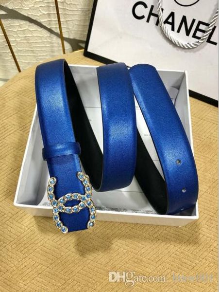 

2019 new ladies leather belt, fashion wild, designer luxury ladies candy belt, with box, Black;brown