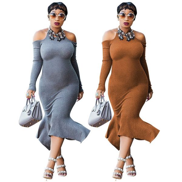 

тема хлопок смешать мода женщины mermaid платья нерегулярное стиль холтер шеи длинными рукавами backless sexy lady платье реальные фотографи, Black;gray