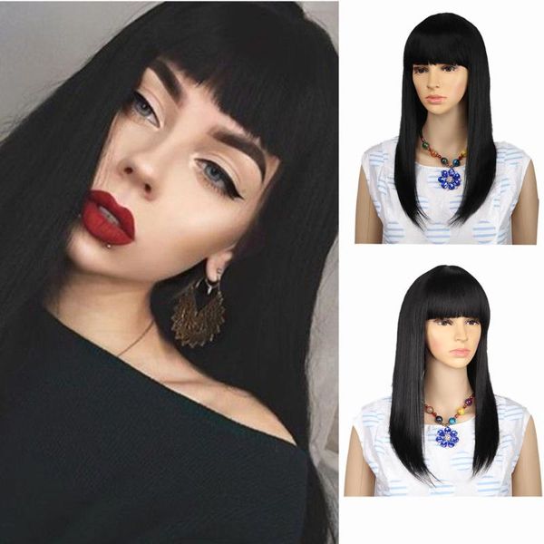 

amir long straight synthetic female hair black full wigs fake hair for black women nature wigs cosplay high temperature fiber