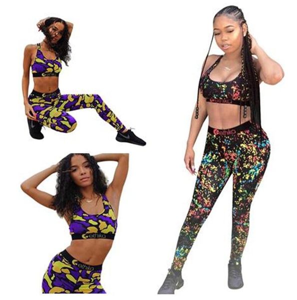 

женщины swim костюм sexy bras crop жилет + брюки legging 2 piece set пляж эпикировка фитнес gym спортивная crop top спортивный костюм наборы, Blue