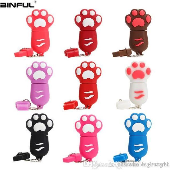 

uk usb flash drive 64gb cute cartoon cat paw pen drive 4g 8gb 16gb 32gb 64gb usb stick high speed pendrive thumbdrives
