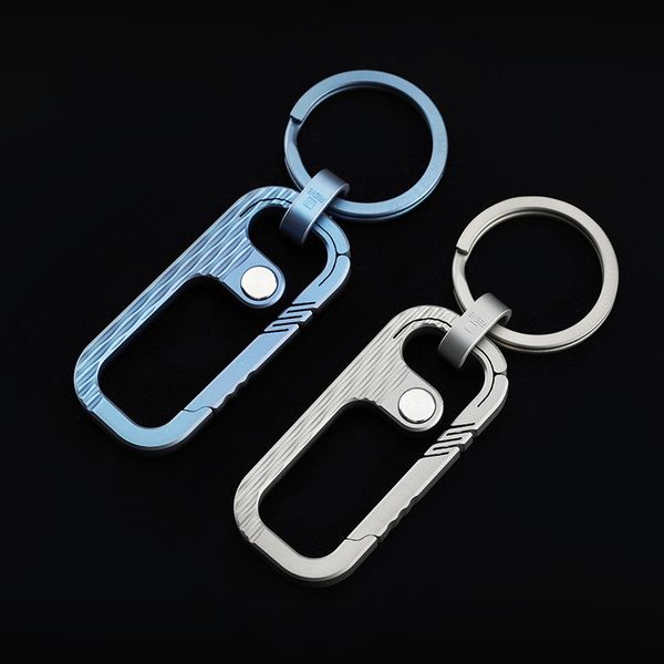 

luxury titanium car key chain ultimate super light flagship titanium keychain fine jewelry for key rings gifts for men, Silver
