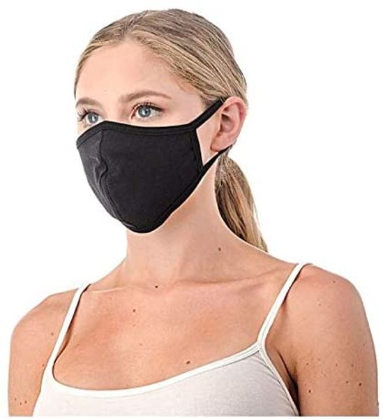 

black cotton face mask - two layer soft t-shirt material - washable