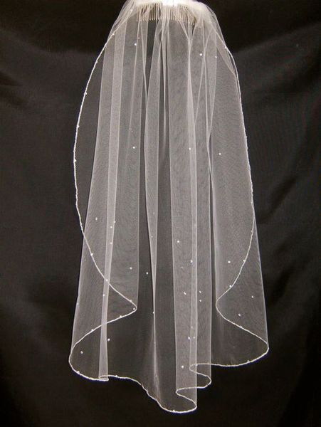 

contracted one-tier pencil edge waist length white ivory champagne purple red black pink wedding veil meidingqianna brand bridal veil