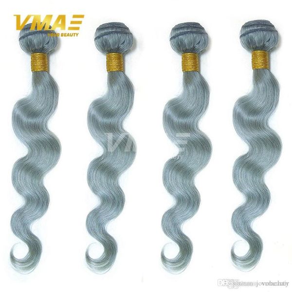 

silver gray brazilian virgin human hair 100% unprocessed virgin human vmae hair extensions body wave gray hair bundles 3pcs lot opp bag, Black