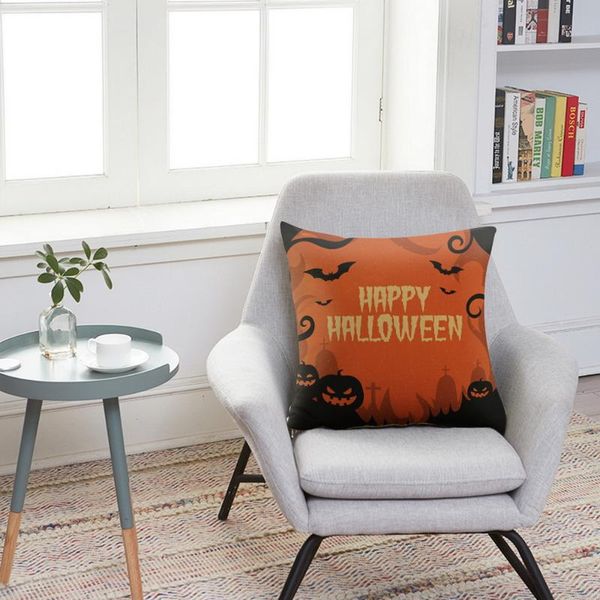 

halloween cushion cover high qulity linen throw pillow pumpkin castle printed decorative pillow case for sofa bedroom 4 pcs/set