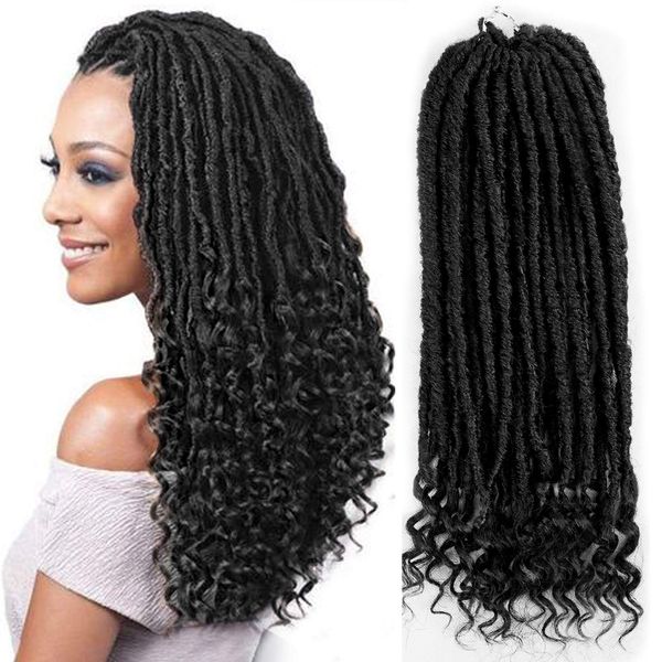 2020 Hot 3packs Goddess Locs Crochet Braids 16 Inch Straight