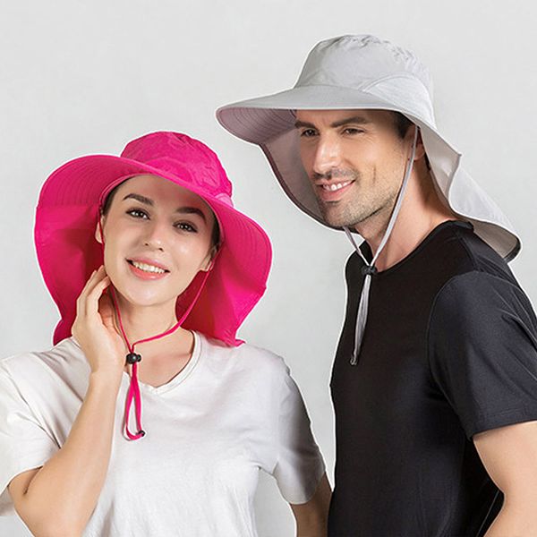 

summer women's sun hat waterproof cloak fishing hat men's breathable outdoor sun protection cap ladies big brim windproof