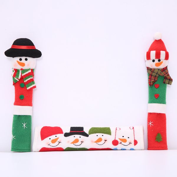 

набор рождественских украшений из 3 кухонных чехлов для ручек санта-клауса/снеговика - лучшая идея рождественского украшения