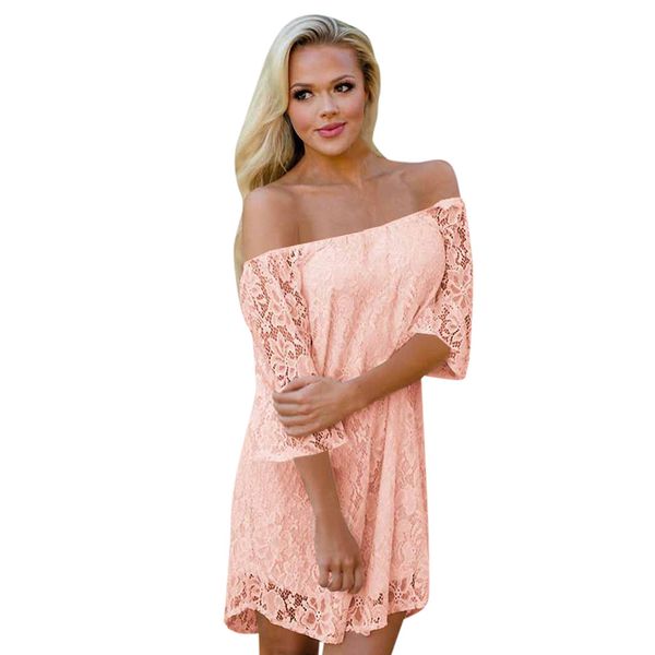 

летняя косая шея с плеча кружева спинки свободные платья больших размеров мода сексуальная вечерняя вечеринка ночной клуб элегантное мини-пл, Black;gray