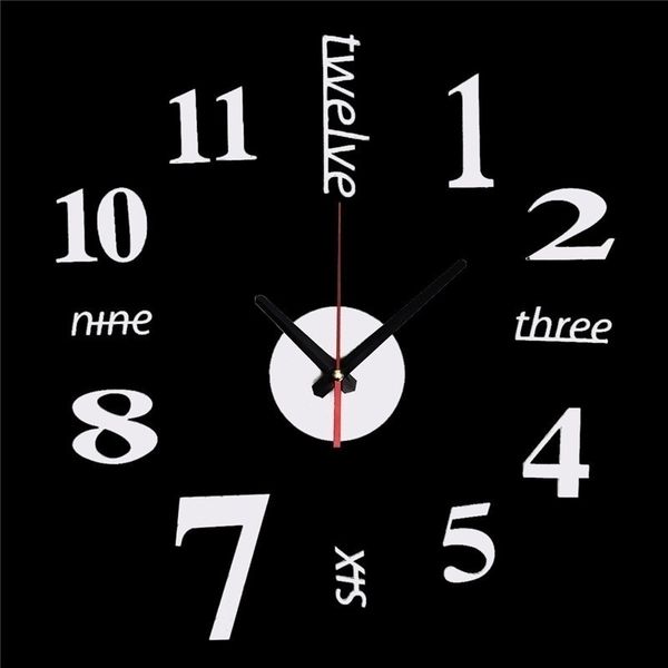 Hot 40cm 3d Wall Clock Acrylic Mirror Diy Clocks Bedroom Wall Clock Acrylic Mirror Diy Clocks