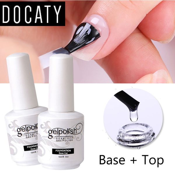 

docaty base and coat uv gel nail polish 8 ml transparent color and base coat soak off primer gel nail polish manicure, Red;pink